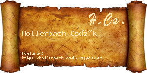 Hollerbach Csák névjegykártya